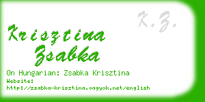 krisztina zsabka business card